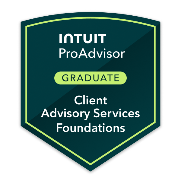 Client Advisory Services Foundations badge issued by Intuit ProAdvisor